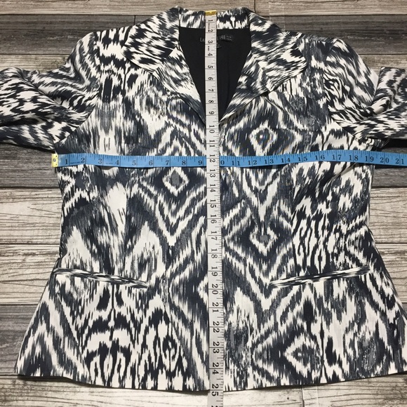 Lafayette 148 Blazer Jacket Women’s 10 Abstract Print Hook Closure Lined - Picture 2 of 11